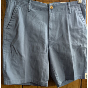 New George Men's Shorts 34‎ Waist Flat Front Above The Knee Cotton Blend Blue 9"